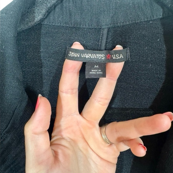 John Varvatos Star USA Cotton French Terry Knit Elbow Patch Blazer Sport Coat - Picture 6 of 8